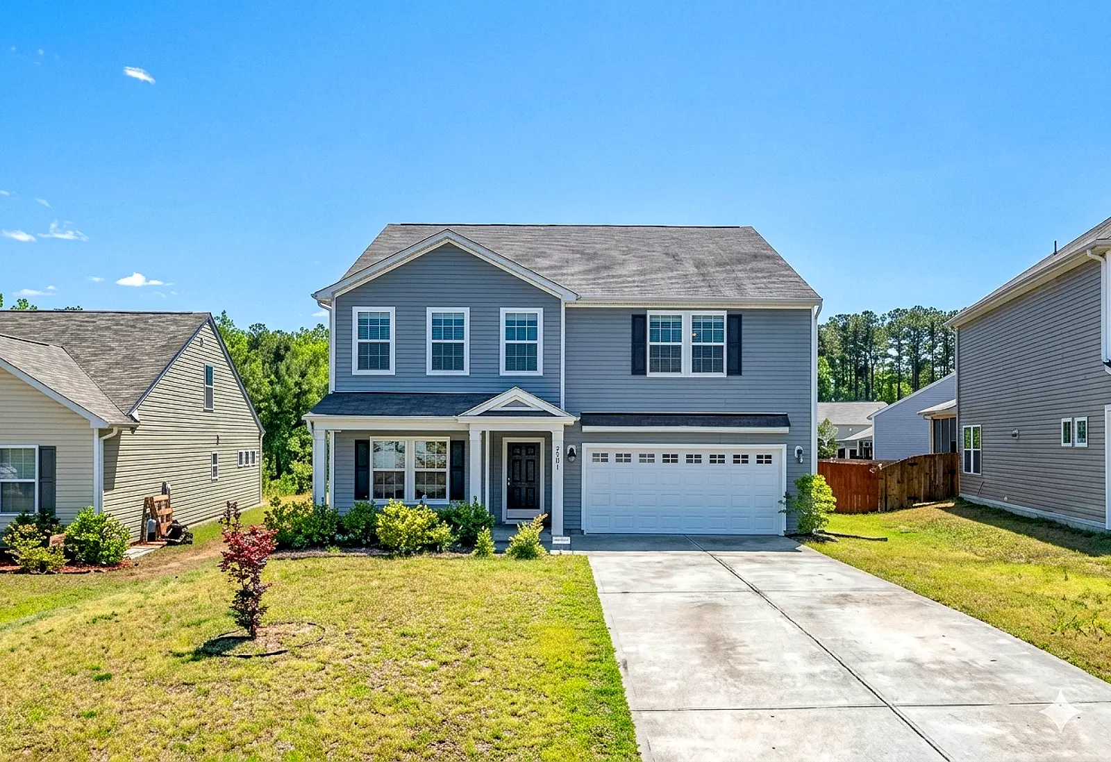 Two-story house with attached garage