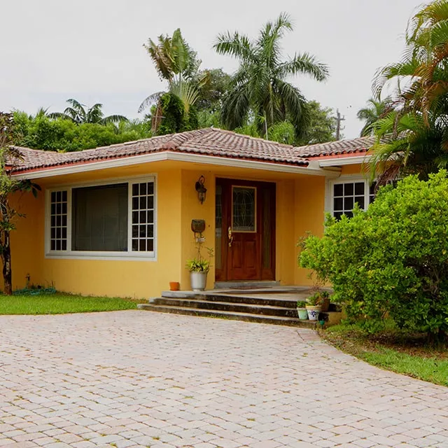 Florida home with palm trees